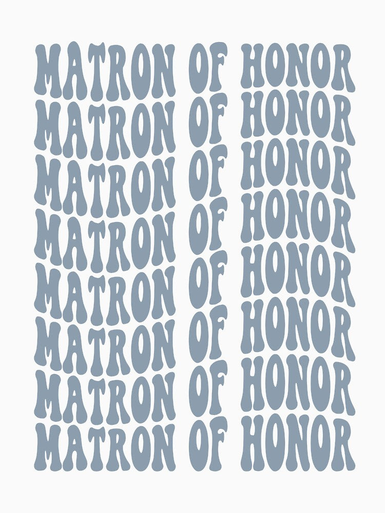 Matron of Honor Dusty Blue Retro Graphic Bridal Party Gifts for Bachelorette Party by mysticblvd