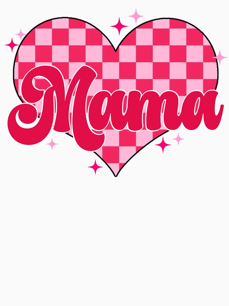 pink checkered mama heart by lunathestudio