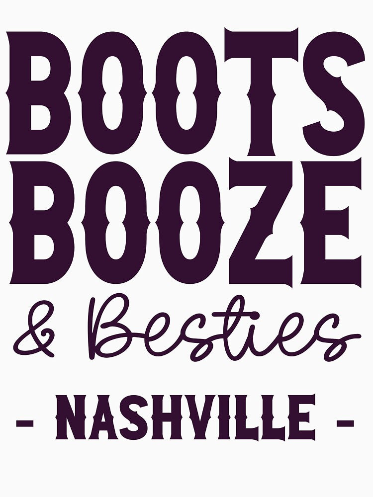 Nashville Bachelorette Party Purple Boots Booze and Besties Country Western Design by mysticblvd