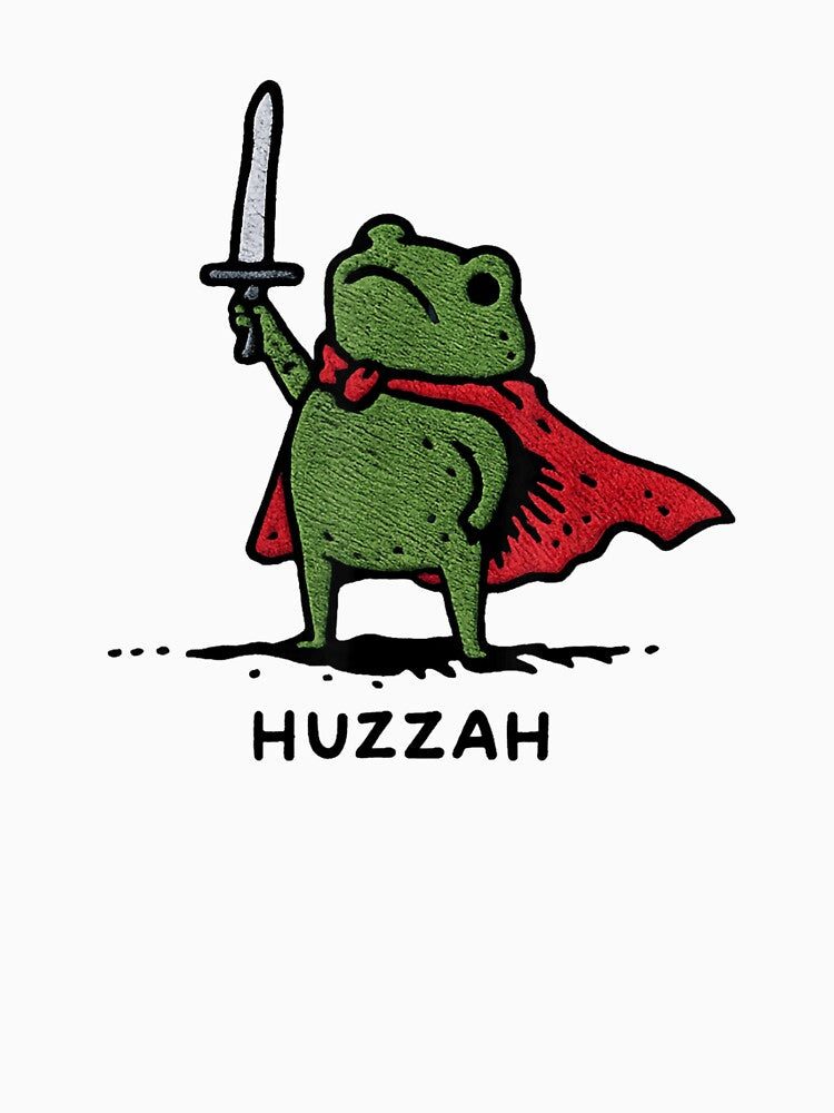 Huzzah Frog With Sword Cape Funny Frog Warrior by JAMESTUCCI7
