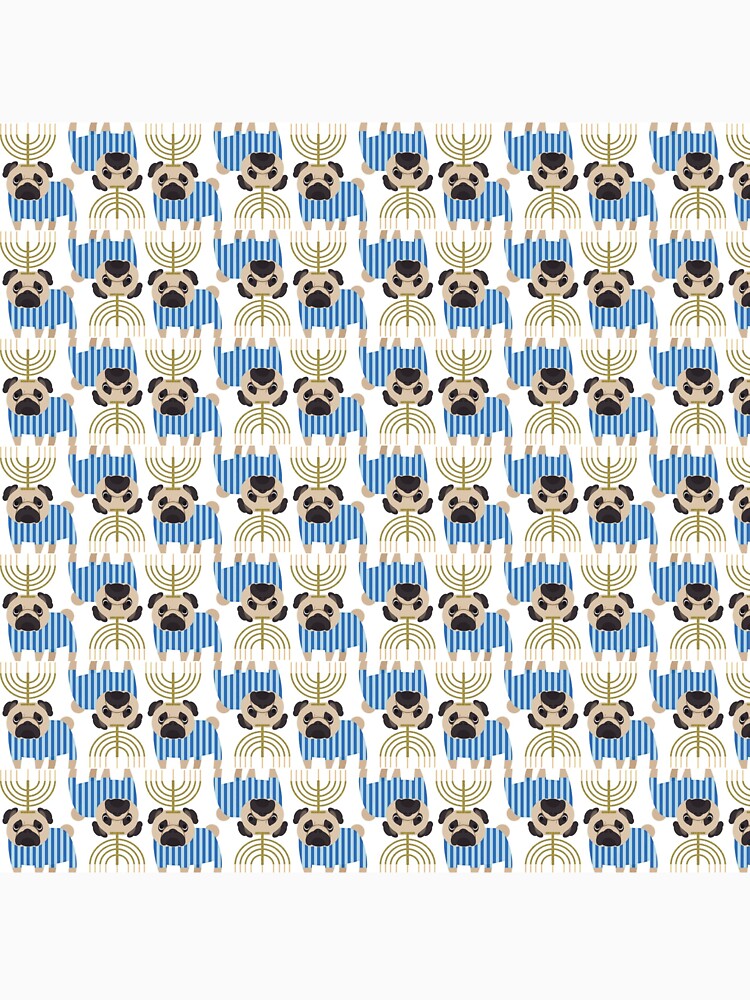 Hanukkah Pugs with Menorah by pugmom4