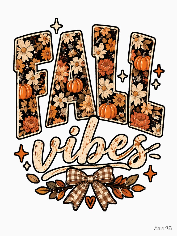 Cozy Patchwork Fall Vibes Pumpkin Autumn by Amer16