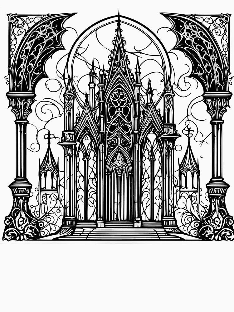 Gothic Haunted Mansion Pencil Drawing by Travelcases
