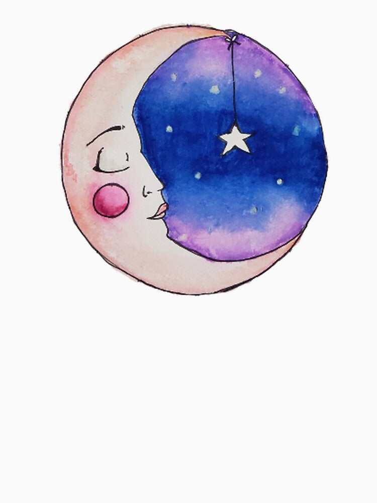 Sleeping Moon with Hanging Star by screechinpeach
