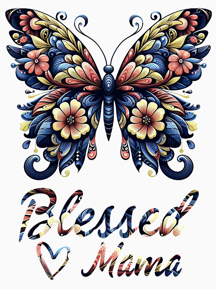 Blessed Mama Mother's Day Butterfly by Echonn