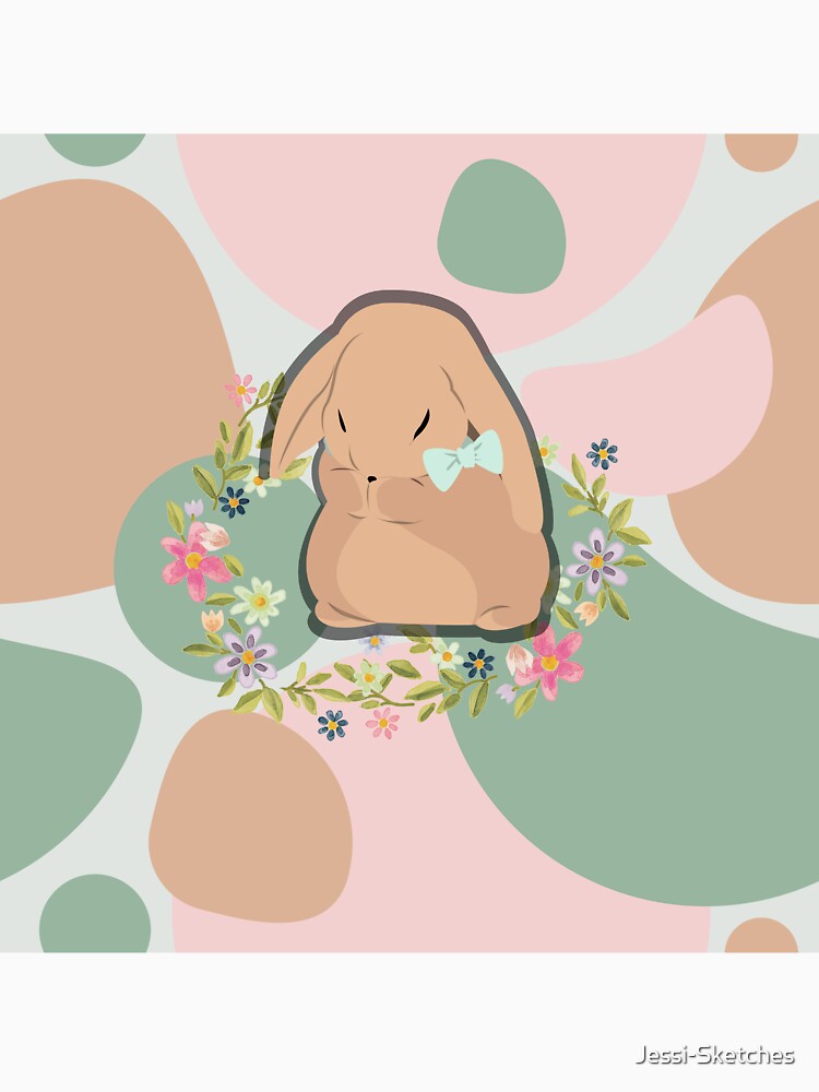 Adorable Cottagecore Bunny sitting in Flowers by Jessi-Sketches