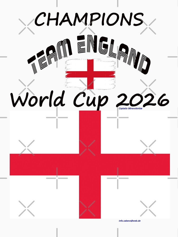 England Fan T‑Shirt world Soccer Cup 2026 UK outfit by cabevo