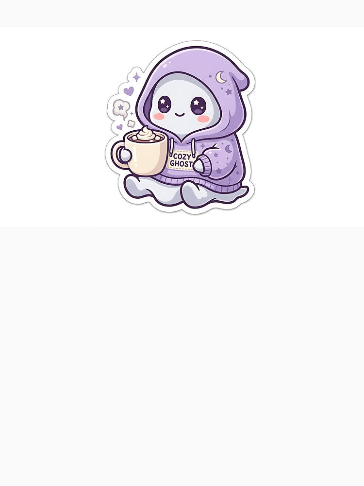Cute Ghost Drinking Cocoa Sticker by Ghostshop13