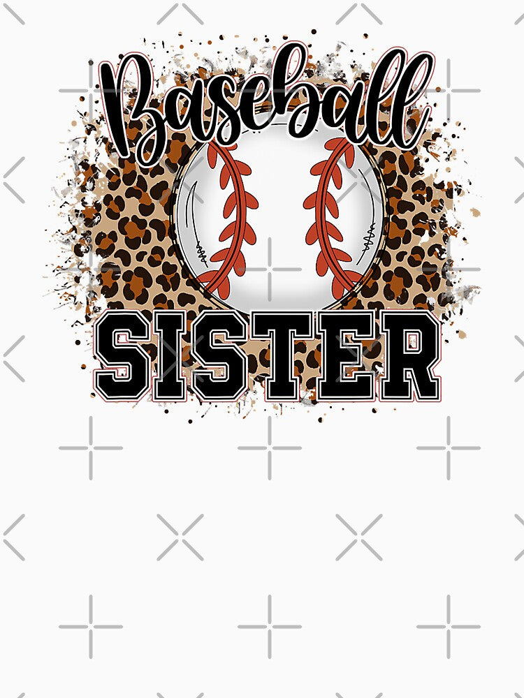 Baseball Sister For Girls Leopard Funny Mothers Day Gift by MichelSorour