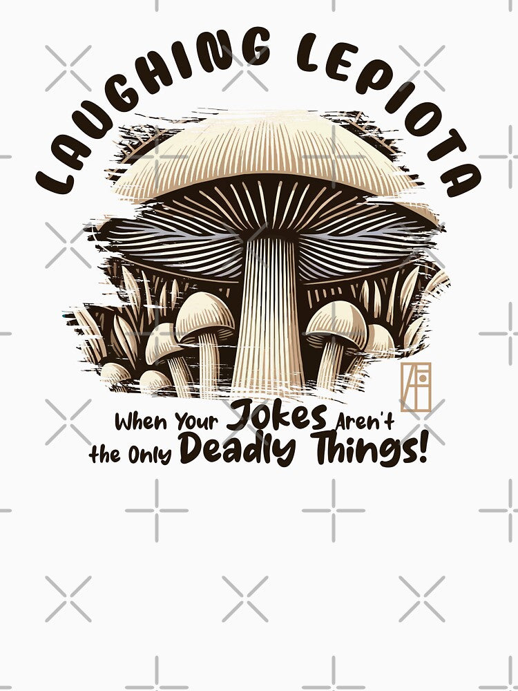 MUSHROOMS - Laughing Lepiota: When Your Jokes Aren't the Only Deadly Things! - Mushroom Hunter -Toadstool by ArtProjectShop