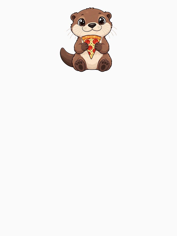 Cute Kawaii Otter With Pizza by Eternalski