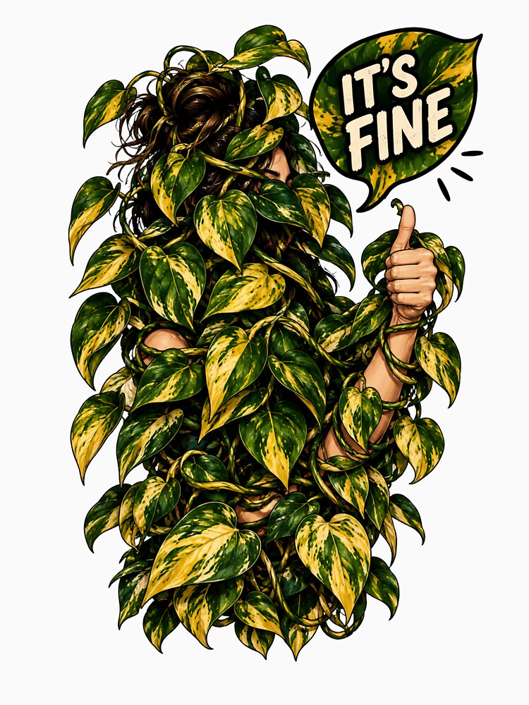 It's Fine Pothos Plant Lady Funny Epipremnum by Sycamorre