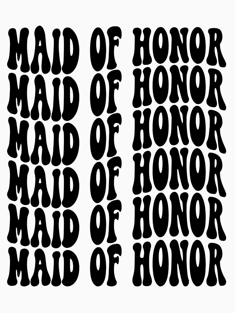 Maid Of Honor Black Retro Graphic Bridal Party Gifts for Bachelorette Party by mysticblvd