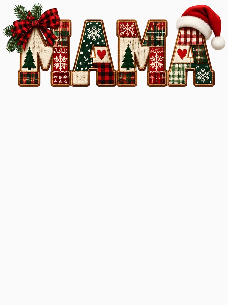 Christmas Mama Plaid Cozy Holiday Vintage Christmas Mom Design by LandFinStudio