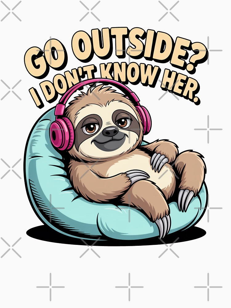 Gift For Gamer Cartonish Online Sloth, Go outside? by MonkiFlipp
