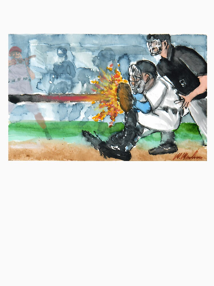 Baseball Catcher Catching A Fireball by guilanho