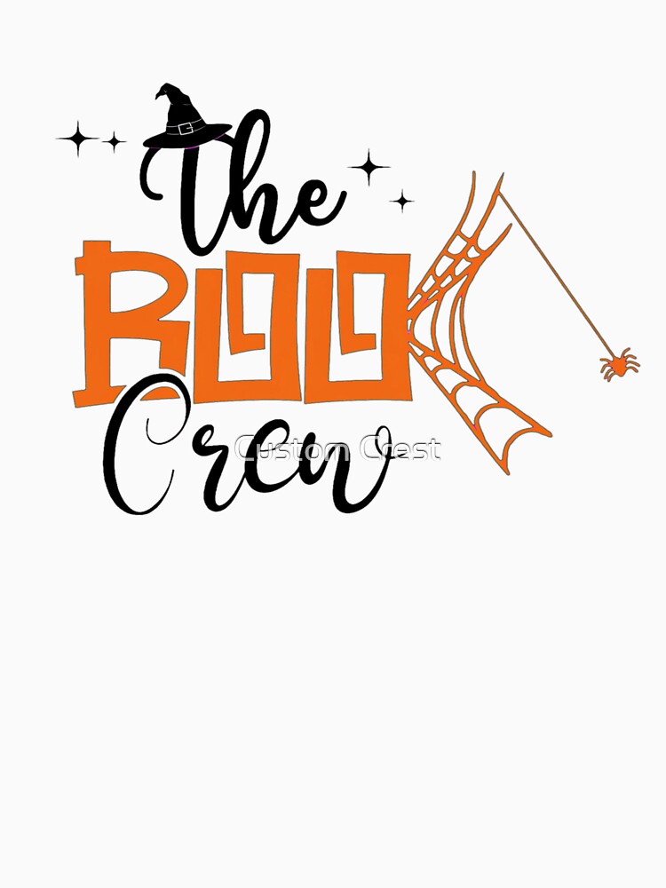 The Boo Crew Halloween Spider Web Orange Art by Custom Crest