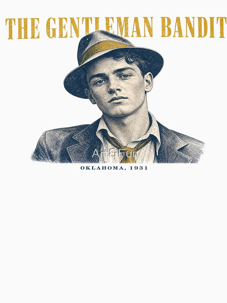 The Gentleman Bandit Vintage Halftone Portrait 1930s by Art&Fun