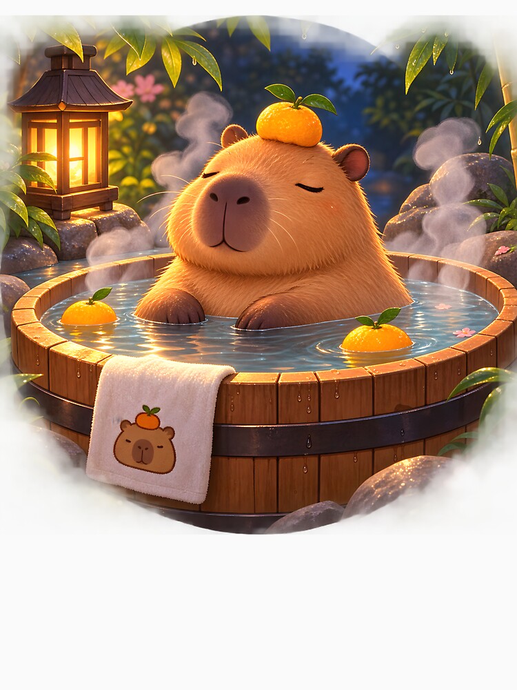 Cozy Capybara Hot Spring Spa by TinyWeird