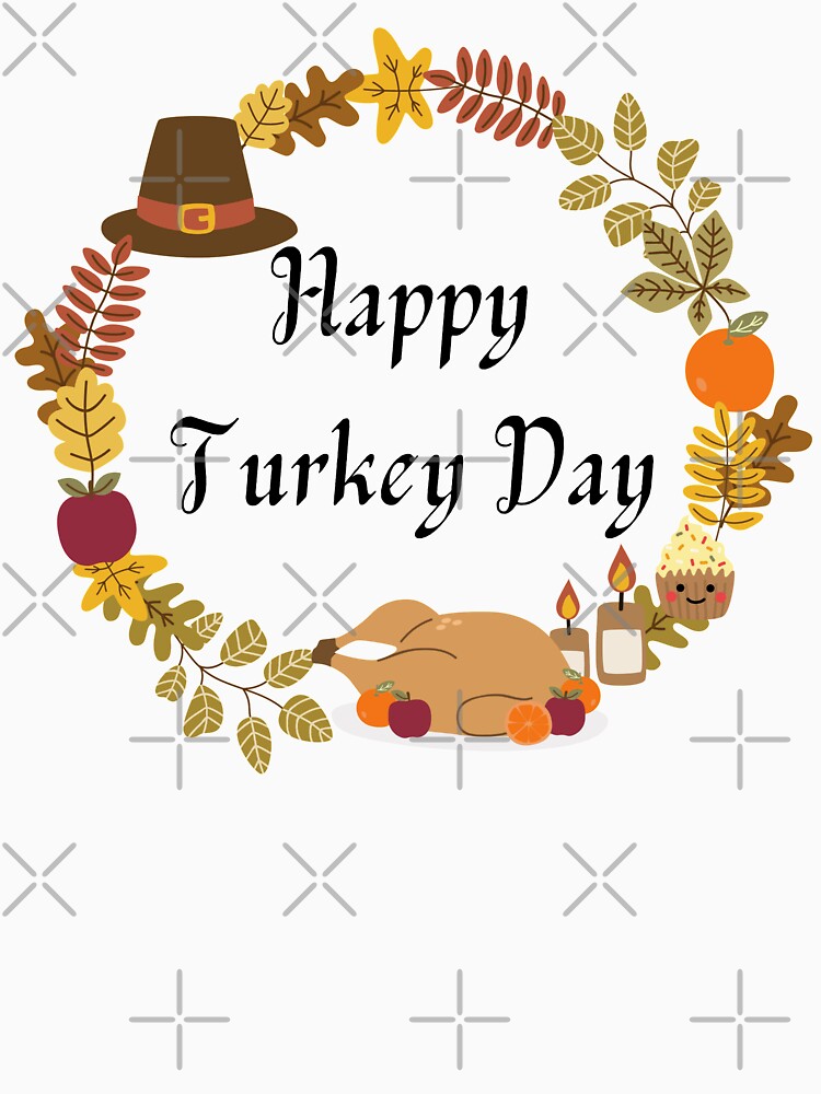 Happy Turkey Day Wreath by JRNLTees