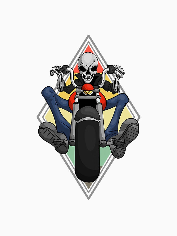 Retro Biker Skeleton Halloween Boo by unassertive19