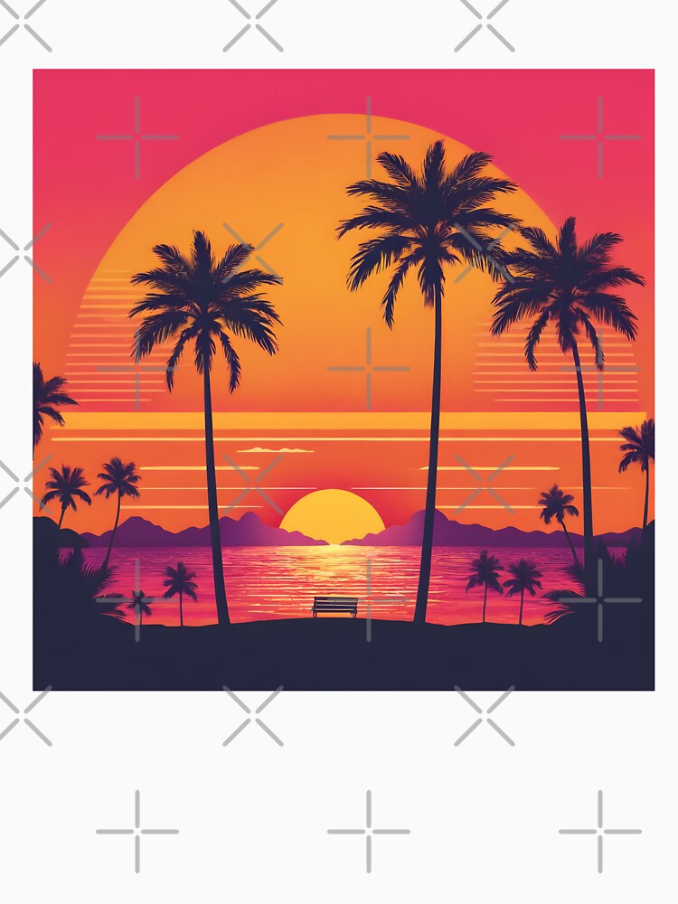 Retro Sunset Palm Trees 80s Vintage Aesthetic - 19 by RELAX STATION