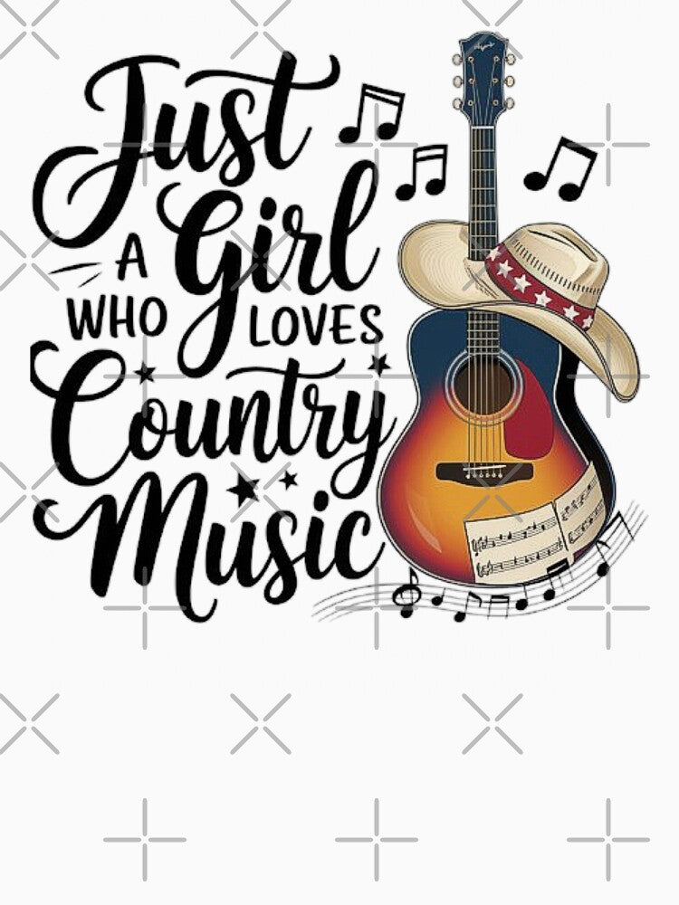 Just a Girl Who Loves Country Music - Stylish Country Guitar Design by love3617