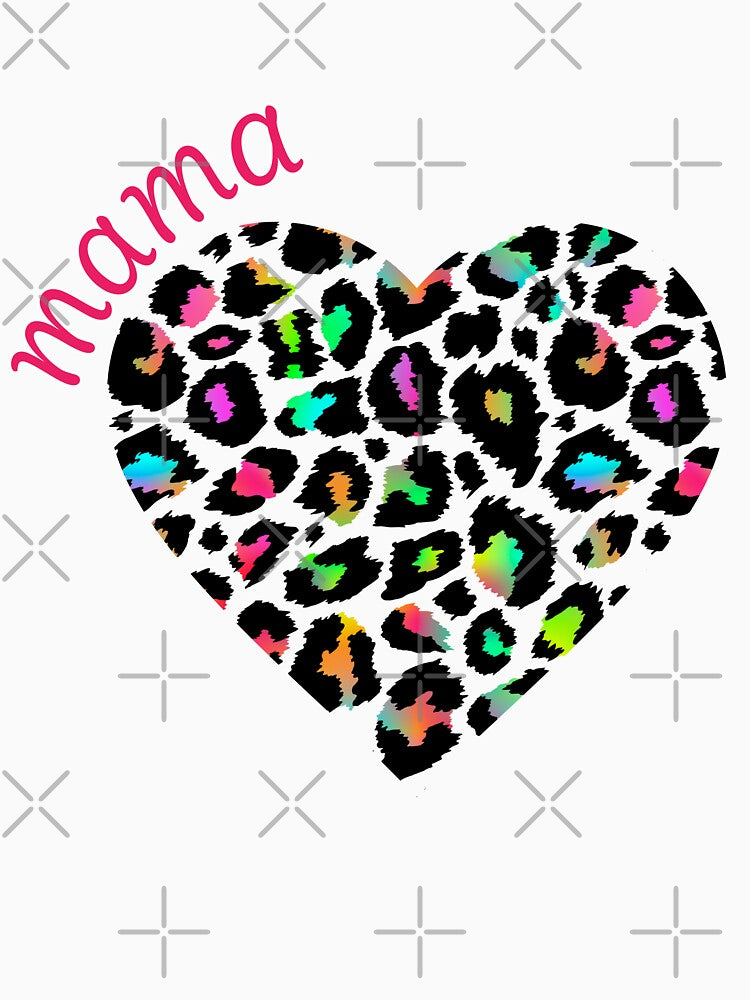 Mama Rainbow Leopard Heart - Bold Trendy Mom Gift by cabana.space