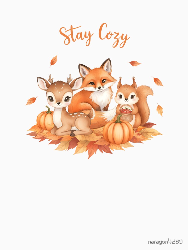 Stay Cozy Cute Woodland Animals by naragon4289