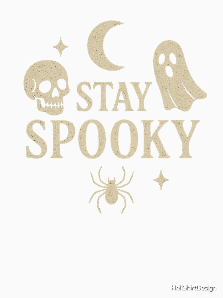 Stay Spooky | Minimalist Skull and Ghost Halloween Design by HoliShirtDesign