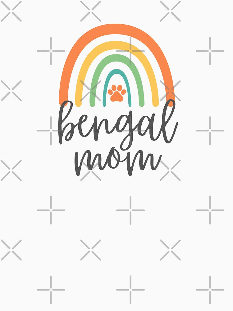 Bengal Cat Mom - Colorful Rainbow - Paw - Cat Mom Gift by patternjp