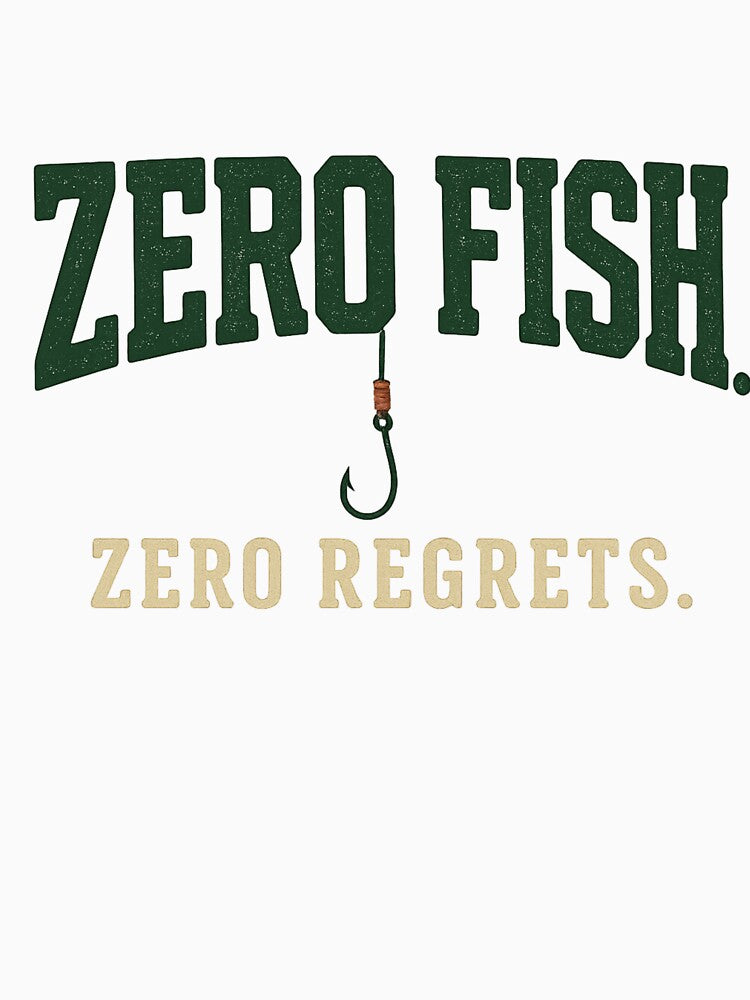 Zero Fish, Zero Regrets – Funny Fishing Hook Design by OddHobbyClub