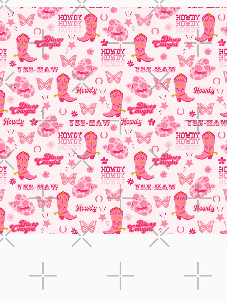 Kawaii Cowgirl Boots & Hats – Pink Western Print by smeraldosecrets