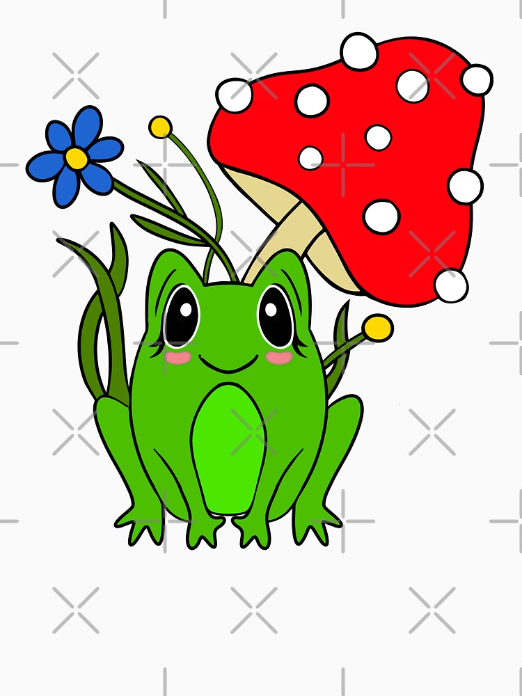 Cottagecore Frog and Mushroom by Sartoris Art