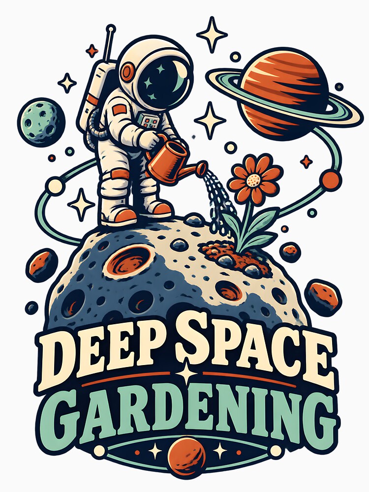 Deep Space Gardening - Astronaut Watering a Flower by Made By Sutts