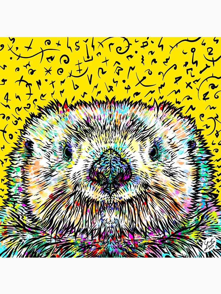 OTTER acrylic and ink portrait .1 by lautir
