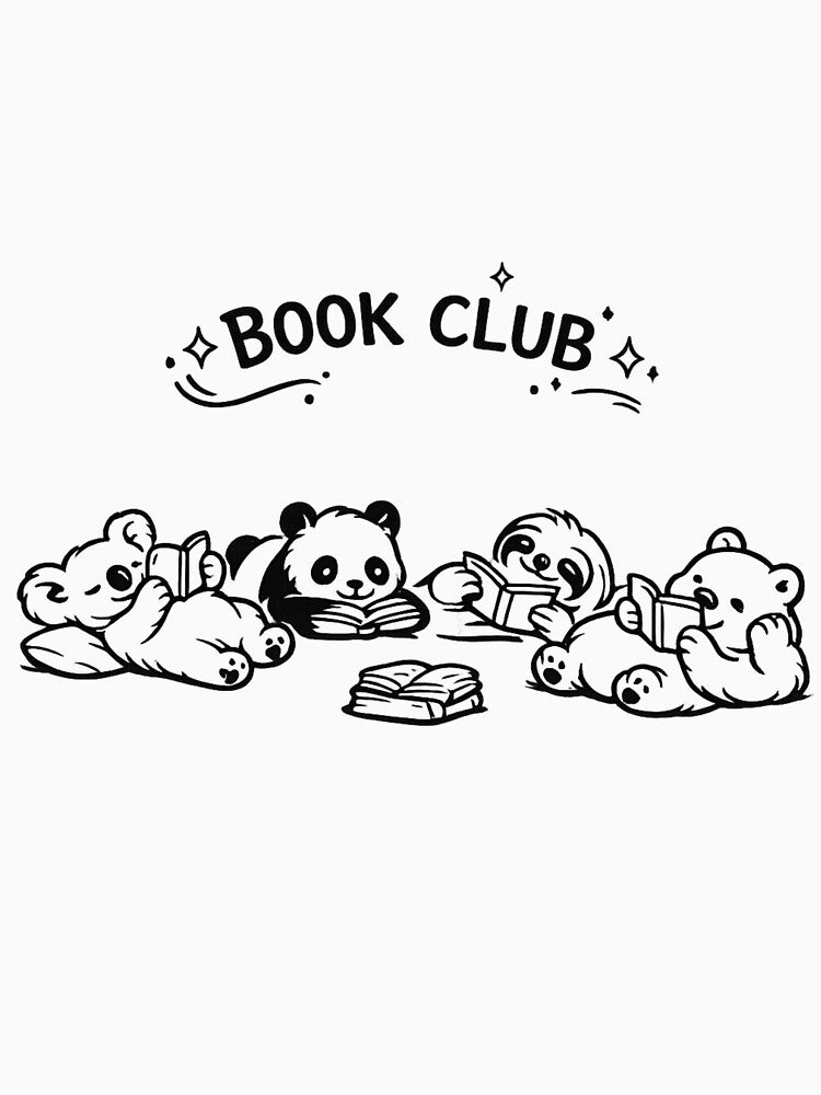 Book Club Reading Animals | Cozy Animal Line Art | Book Lover Gift by Little Moments Co.