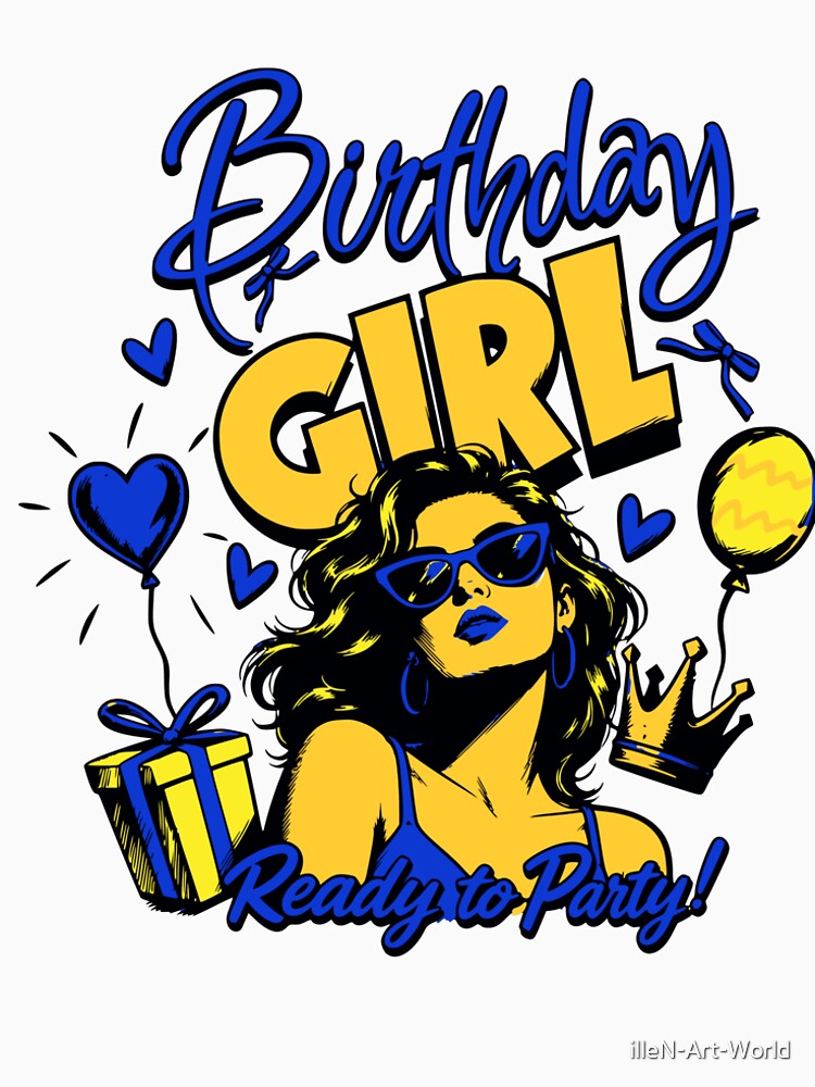 Retro Birthday Girl Ready to Party Graphic Hoodie by illeN-Art-World
