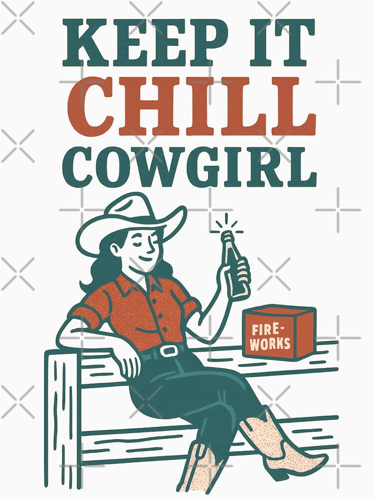Keep It Chill Cowgirl Illustration | Relaxed Western Vibes Art | Cool Cowboy Spirit Design by PaintedPixels01