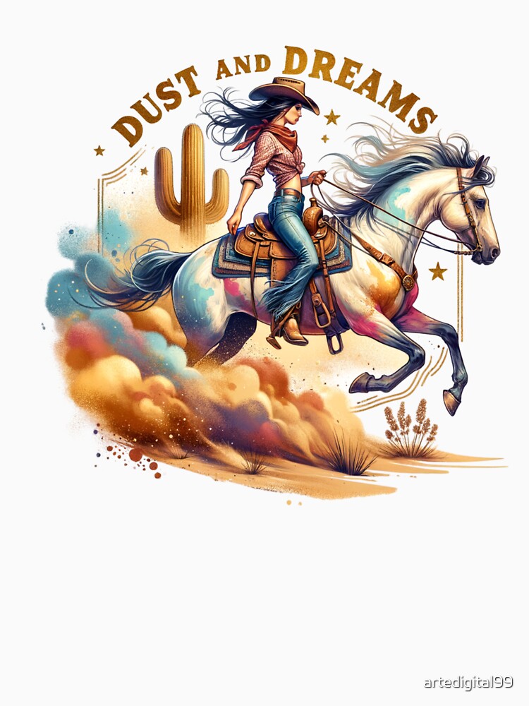 Western Cowgirl & Horse Art - Stylish Designs for T-Shirts, Mugs, Stickers & More by artedigital99