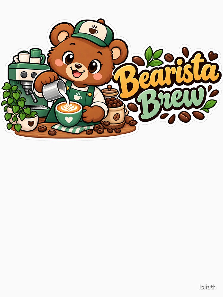 Cute Bear Barista – Bearista Brew Coffee Lover Gift by Isliath