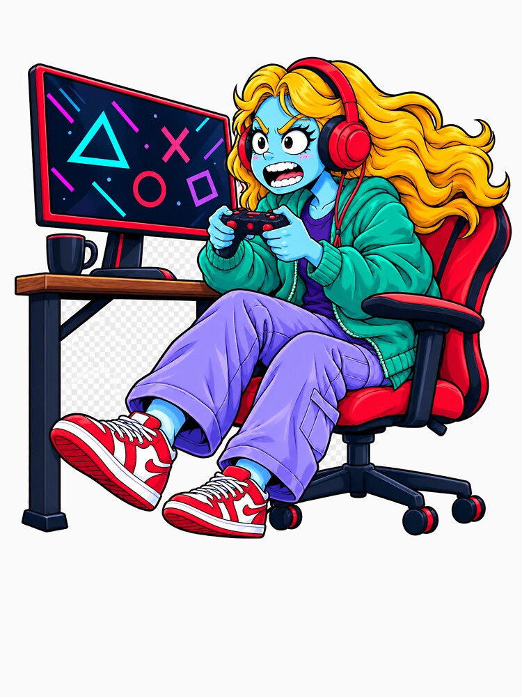 Gamer Girl Gaming Controller – Female Gamer Video Game Art by SnapStickerHub
