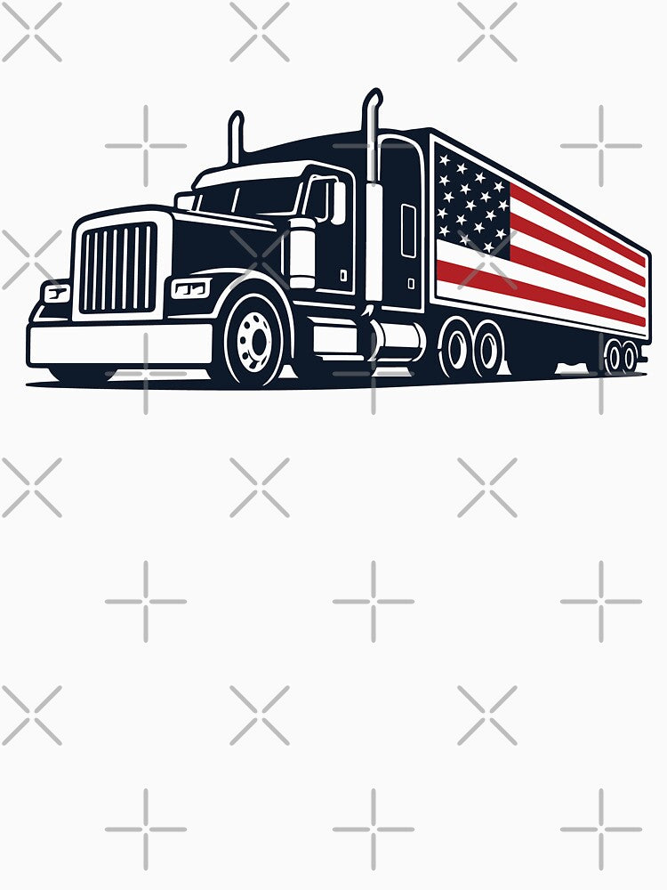 Semi Truck American Flag Trailer | Trucker Pride by Marshallamoakohene