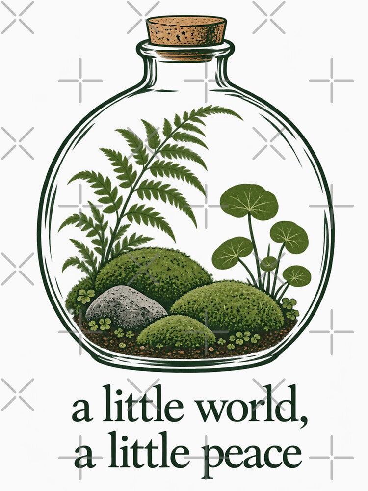Fern Moss Terrarium Cottagecore Plant Lover Peaceful Garden by JackCurtis1991