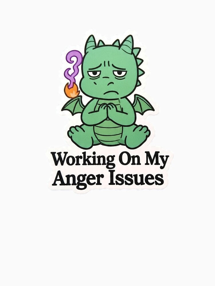 Working On My Anger Issues Dragon Meditating Funny Design by BooDesignStudio