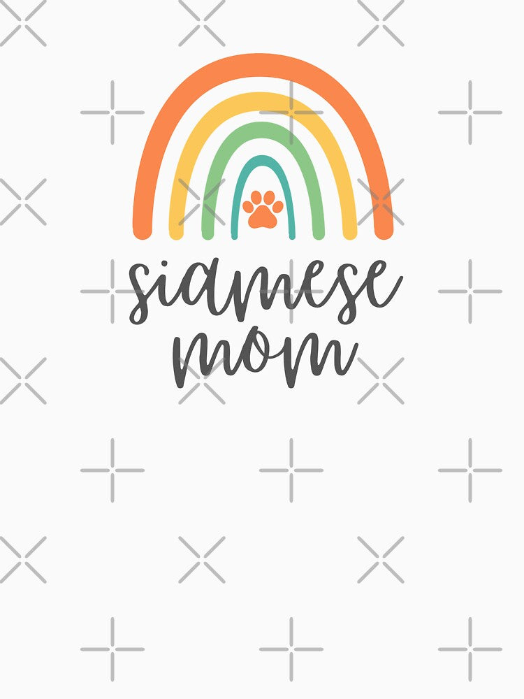 Siamese Cat Mom - Colorful Rainbow - Paw - Cat Mom Gift by patternjp