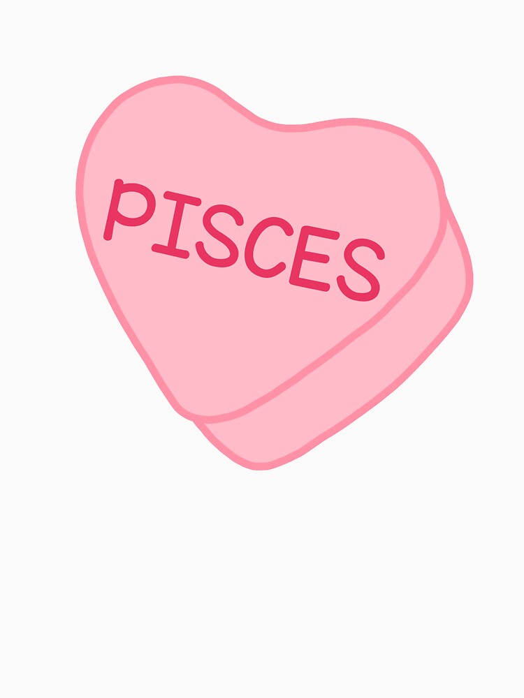 Pisces Pink Candy Heart Sweet Heart Cute by SlimyFish