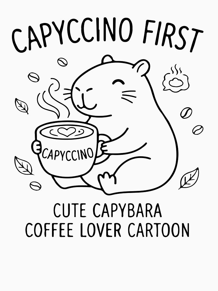 Capyccino First - Cute Capybara Coffee Lover by Brexmore3