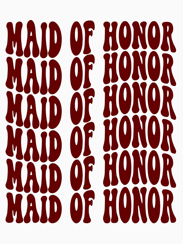 Maid Of Honor Dark Red Retro Graphic Bridal Party Gifts for Bachelorette Party by mysticblvd