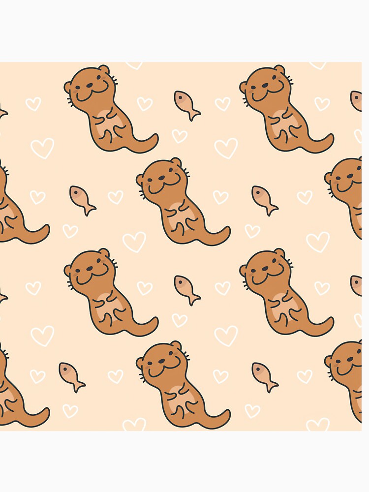 Cute Otter And Hearts by AletacStore